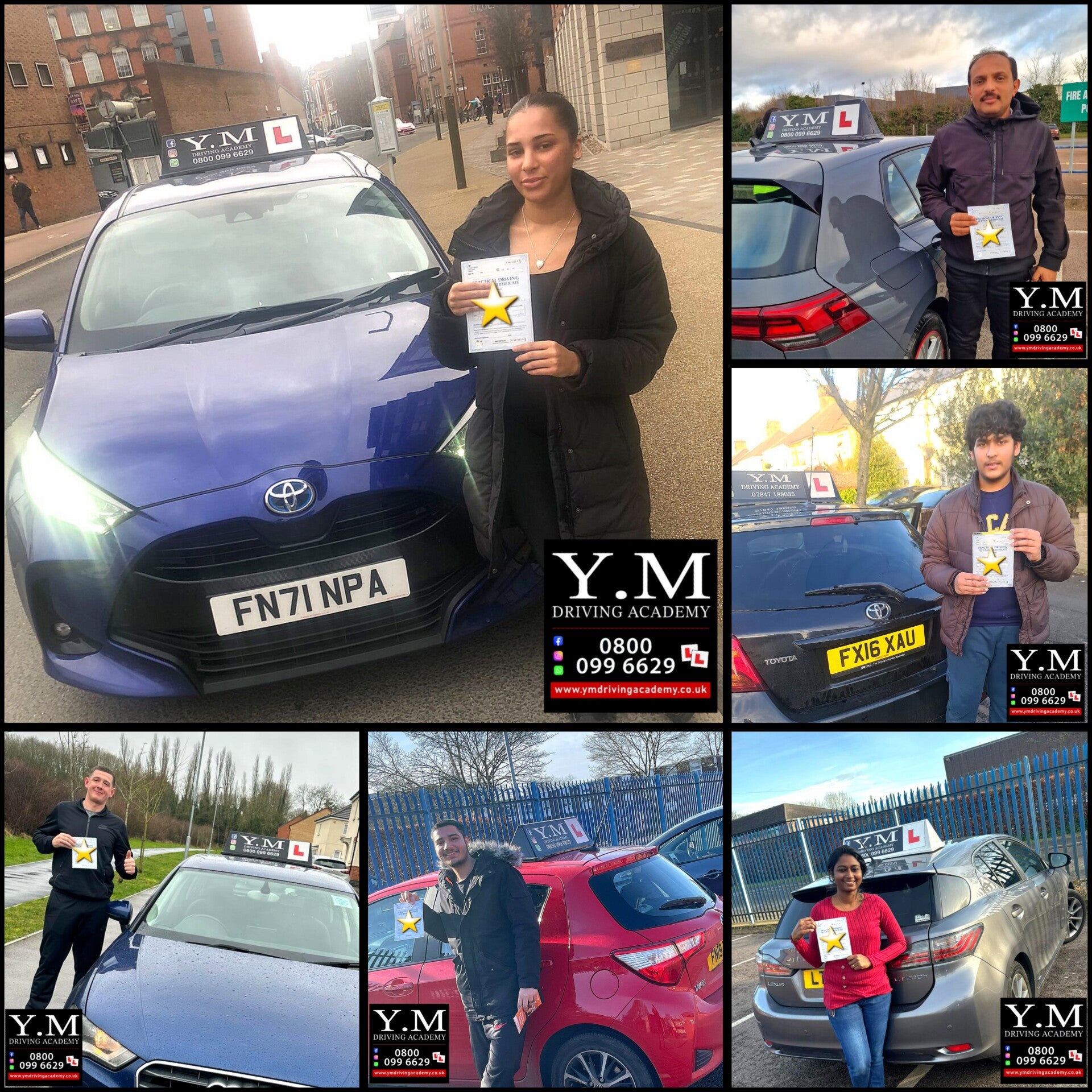 Y.M Driving Academy recent pupil passes - smiling new drivers in Leicester